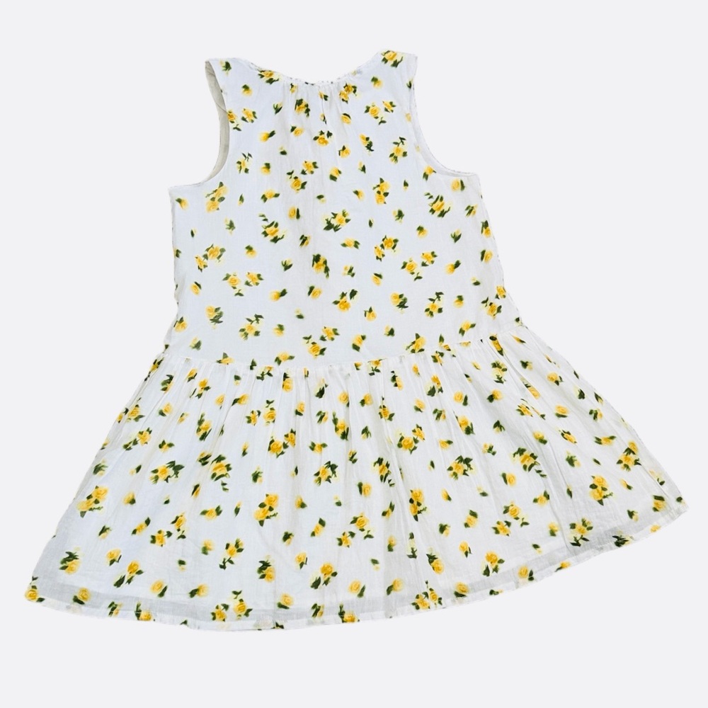 J.Crew Girls' Blurry Yellow Rose Print Drop-Waist Ruffle Dress—5 - Picture 6 of 7